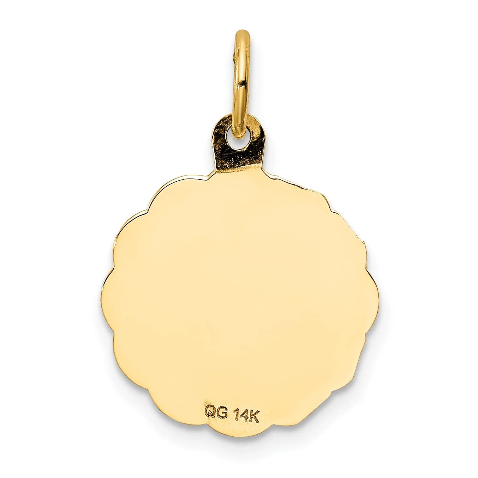 14k Yellow Gold Polish My Confirmation with Dove Design Medal Pendant