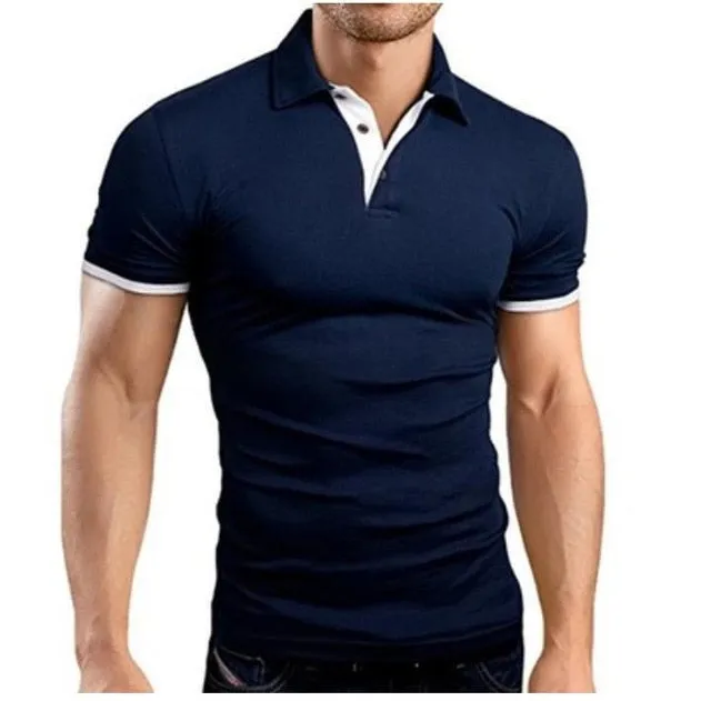 2019 Fashion Polo Shirt Men Casual Turn Down Collar Short Sleeve Men Shirt Slim Fit Mens Summer Tops Polo Homme Plus Size 5xl