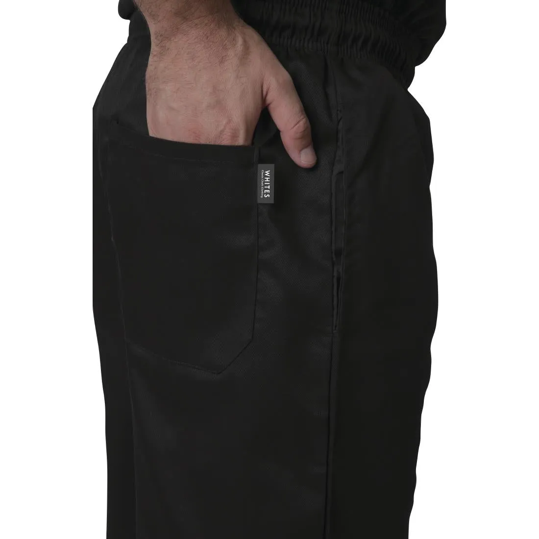 A582-M Whites Vegas Chef Trousers Polycotton Black M