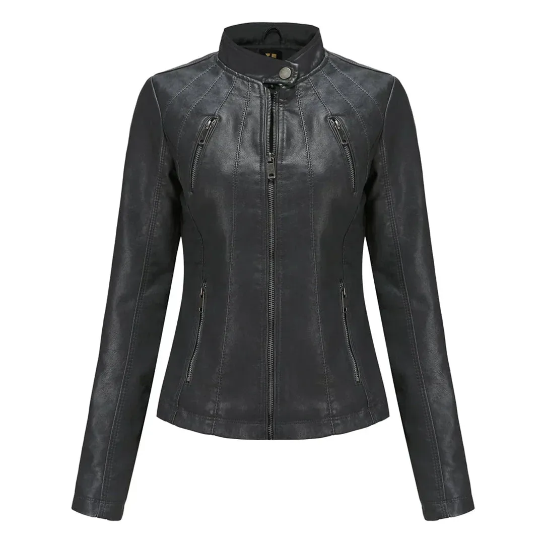 Adelija - stylish leather jacket