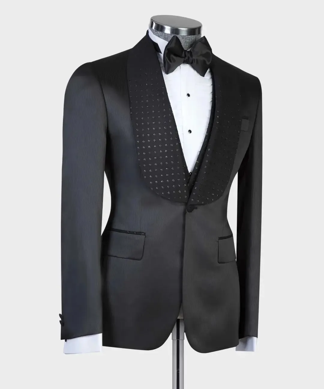 Aidase Elegant Black Men Suits With One Button Two Pieces Jacket Vest Custom Made Bridegroom Wedding Formal Occasiom