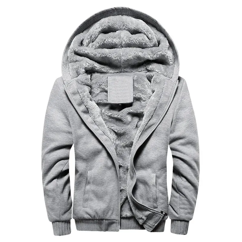 Aidase Men Hoodies Winter Thick Warm Fleece Zipper Men Hoodies Coat Sportwear Male Streetwear Hoodies Sweatshirts Men