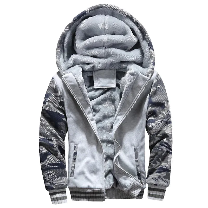 Aidase Men Hoodies Winter Thick Warm Fleece Zipper Men Hoodies Coat Sportwear Male Streetwear Hoodies Sweatshirts Men