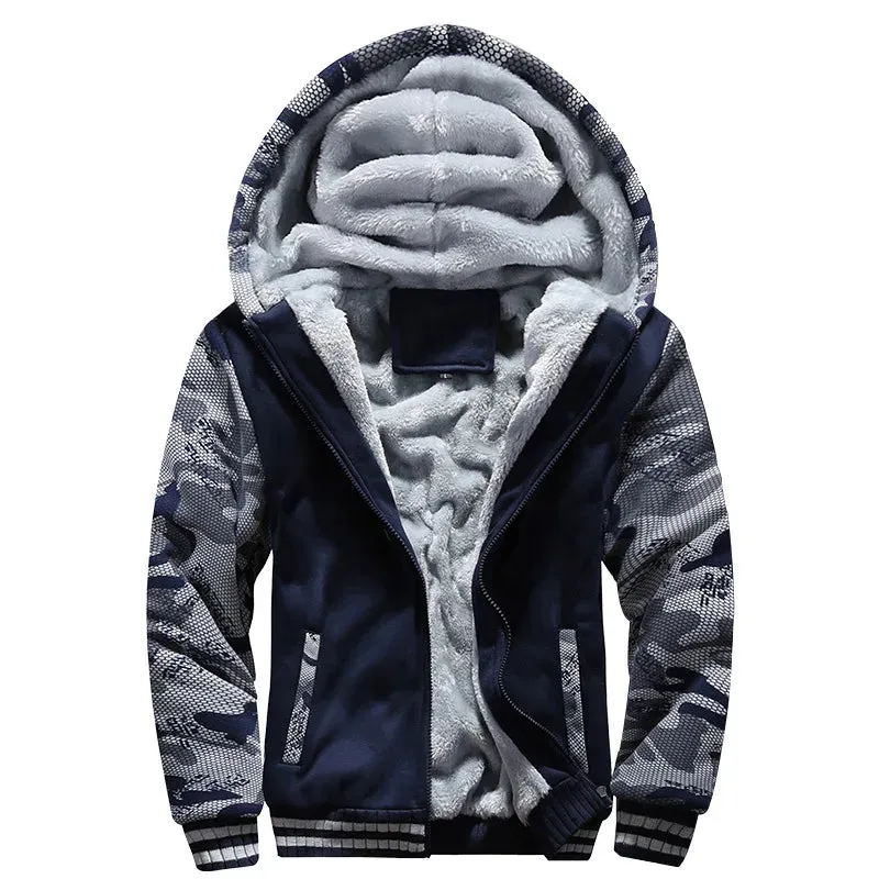 Aidase Men Hoodies Winter Thick Warm Fleece Zipper Men Hoodies Coat Sportwear Male Streetwear Hoodies Sweatshirts Men