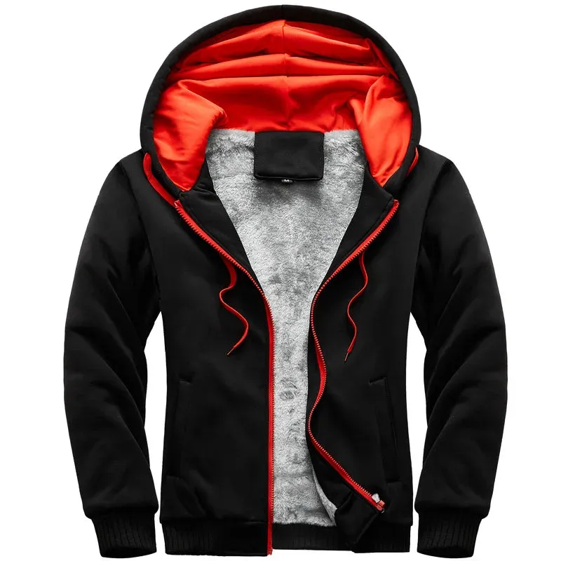 Aidase Men Hoodies Winter Thick Warm Fleece Zipper Men Hoodies Coat Sportwear Male Streetwear Hoodies Sweatshirts Men