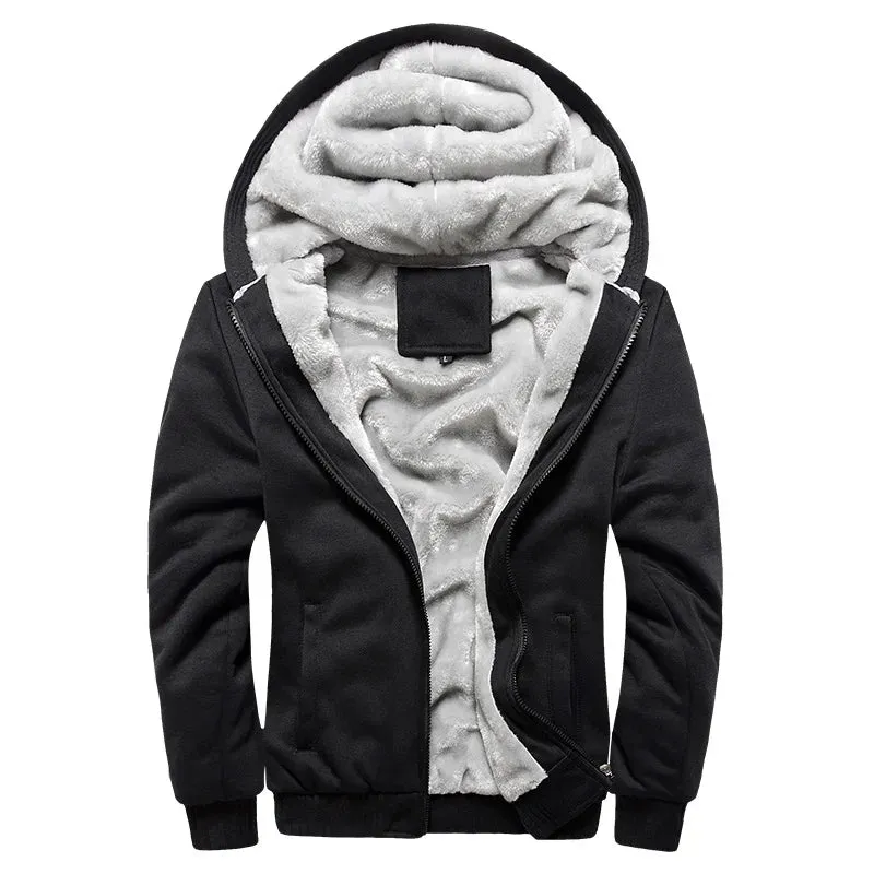 Aidase Men Hoodies Winter Thick Warm Fleece Zipper Men Hoodies Coat Sportwear Male Streetwear Hoodies Sweatshirts Men