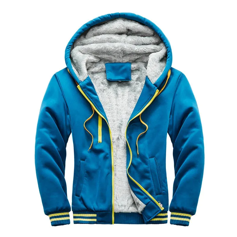 Aidase Men Hoodies Winter Thick Warm Fleece Zipper Men Hoodies Coat Sportwear Male Streetwear Hoodies Sweatshirts Men