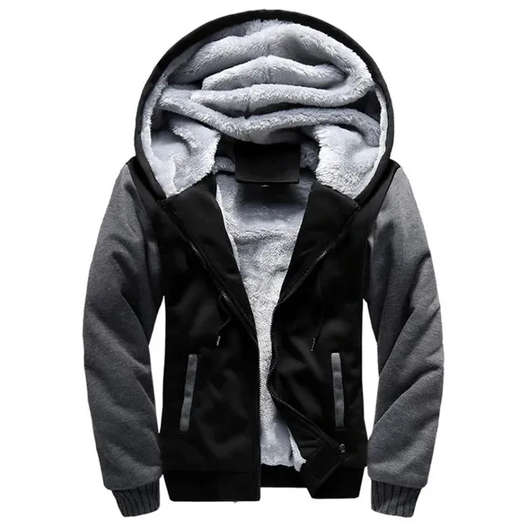 Aidase Men Hoodies Winter Thick Warm Fleece Zipper Men Hoodies Coat Sportwear Male Streetwear Hoodies Sweatshirts Men