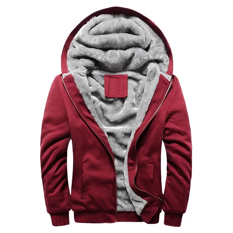 Aidase Men Hoodies Winter Thick Warm Fleece Zipper Men Hoodies Coat Sportwear Male Streetwear Hoodies Sweatshirts Men