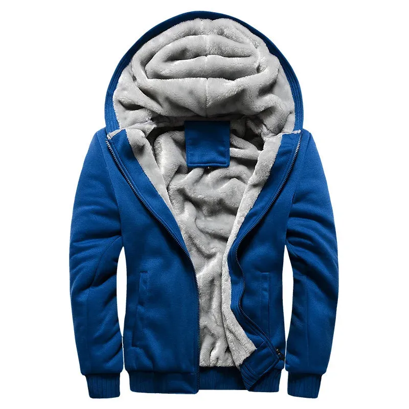 Aidase Men Hoodies Winter Thick Warm Fleece Zipper Men Hoodies Coat Sportwear Male Streetwear Hoodies Sweatshirts Men