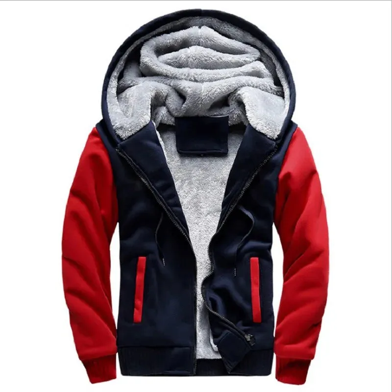 Aidase Men Hoodies Winter Thick Warm Fleece Zipper Men Hoodies Coat Sportwear Male Streetwear Hoodies Sweatshirts Men