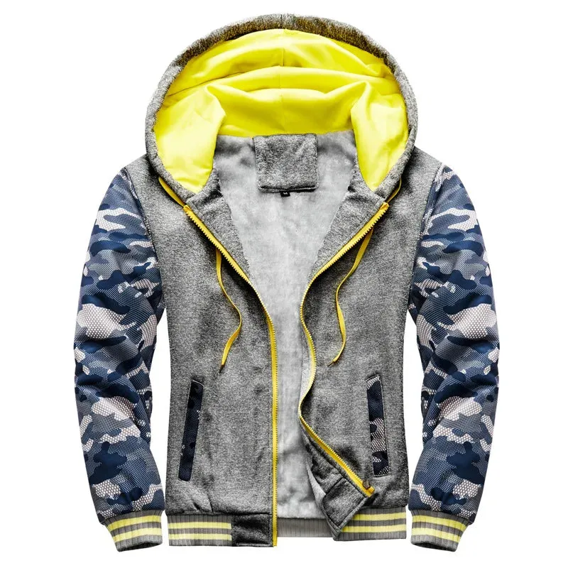 Aidase Men Hoodies Winter Thick Warm Fleece Zipper Men Hoodies Coat Sportwear Male Streetwear Hoodies Sweatshirts Men