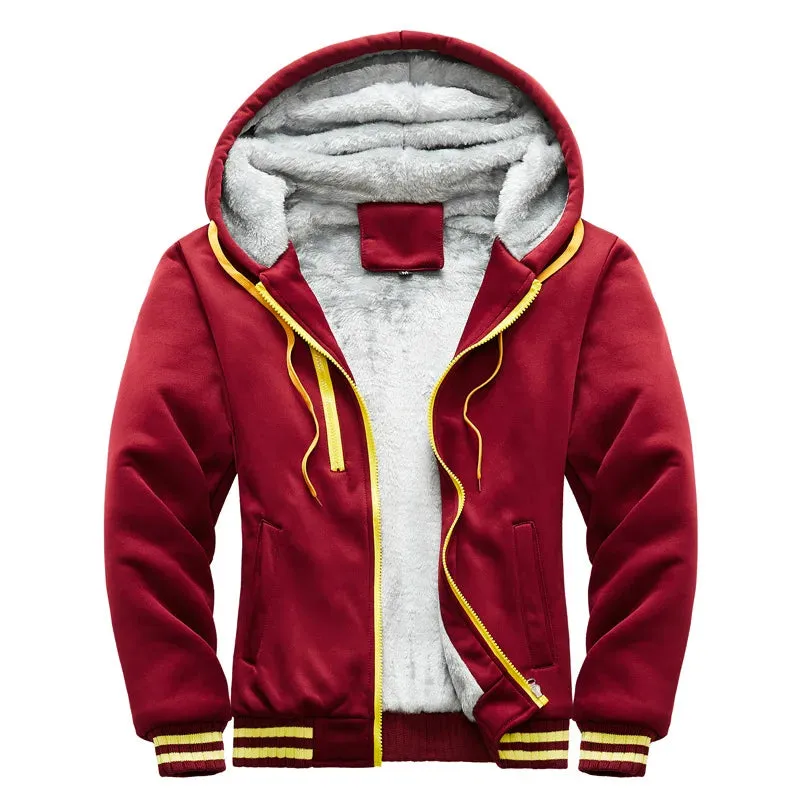 Aidase Men Hoodies Winter Thick Warm Fleece Zipper Men Hoodies Coat Sportwear Male Streetwear Hoodies Sweatshirts Men