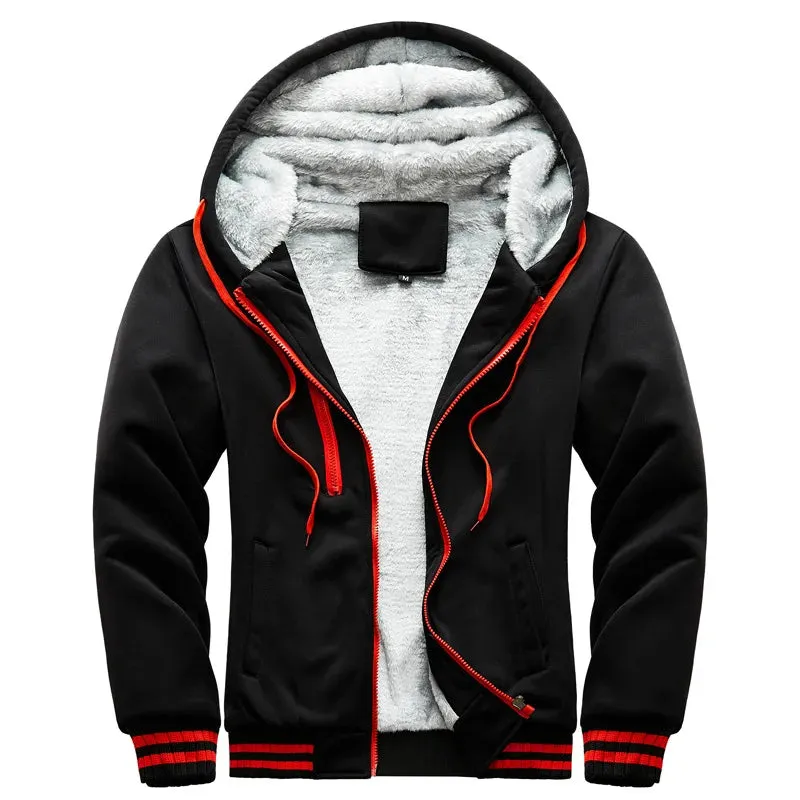 Aidase Men Hoodies Winter Thick Warm Fleece Zipper Men Hoodies Coat Sportwear Male Streetwear Hoodies Sweatshirts Men