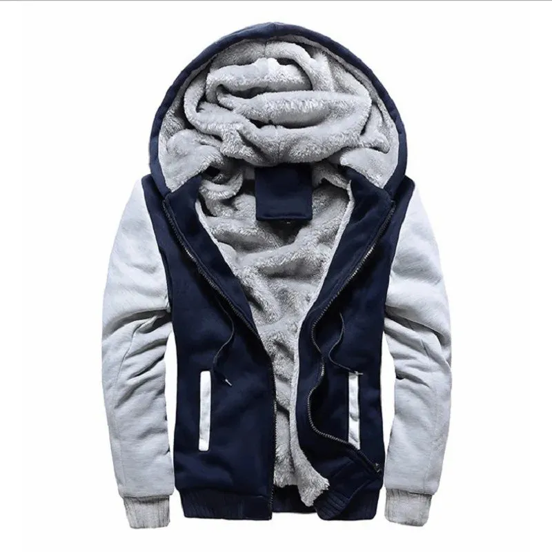 Aidase Men Hoodies Winter Thick Warm Fleece Zipper Men Hoodies Coat Sportwear Male Streetwear Hoodies Sweatshirts Men