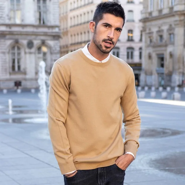 Autumn winter clothing  Solid color Men‘s sweater stretch Couple pullovers fashion warm sweaters top plus size