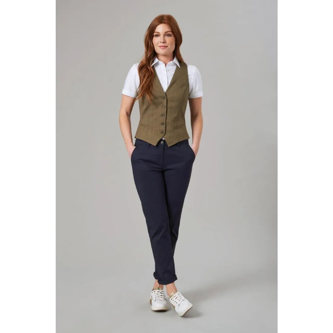 BA082-16 Brook Taverner Womens Houston Slim Leg Chinos Navy Size 16