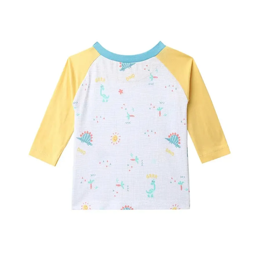 Baby Boy Dino Print Full Sleeve T-Shirt (Pack of 3)