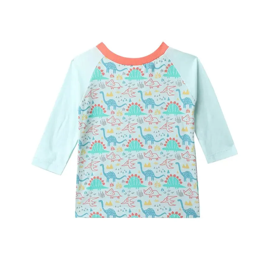 Baby Boy Dino Print Full Sleeve T-Shirt (Pack of 3)