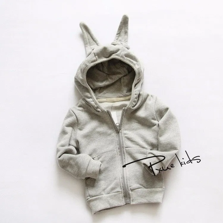 Boys and girls Coats Rabbit style cotton coat Unisex children hoodies - Free Shipping to N.A.