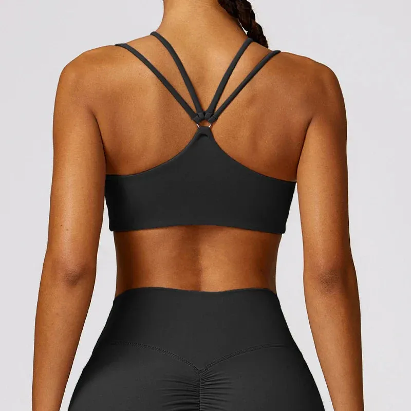 Bralette Zipper Seamless Padded Push Up Tops Sports Bra