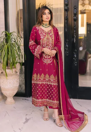 Charm Magenta Suit - Maahru, Noorie & Meerub '23 by Asim Jofa - AJSM-46