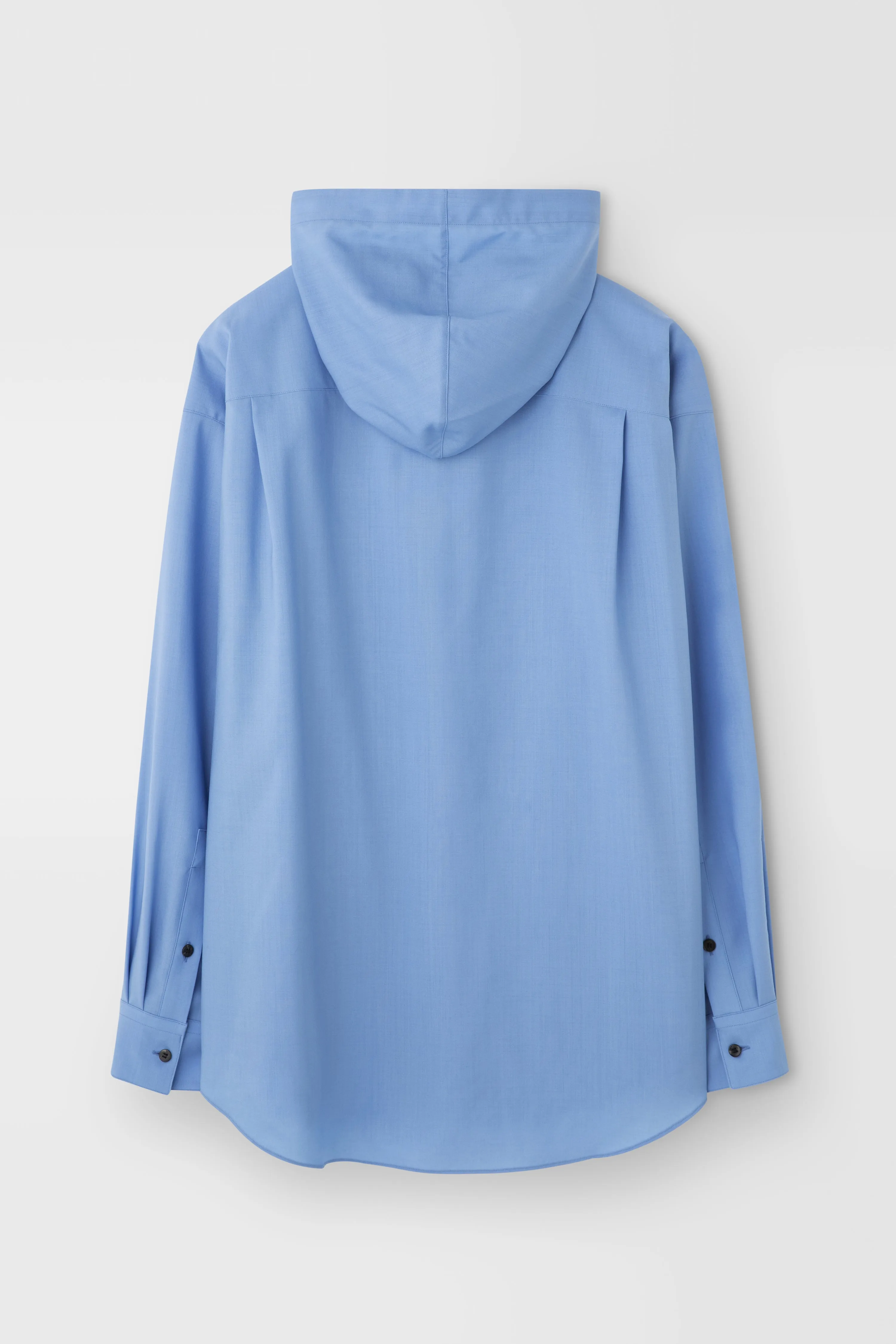 Classic Hooded Wool Shirt in Sky Blue