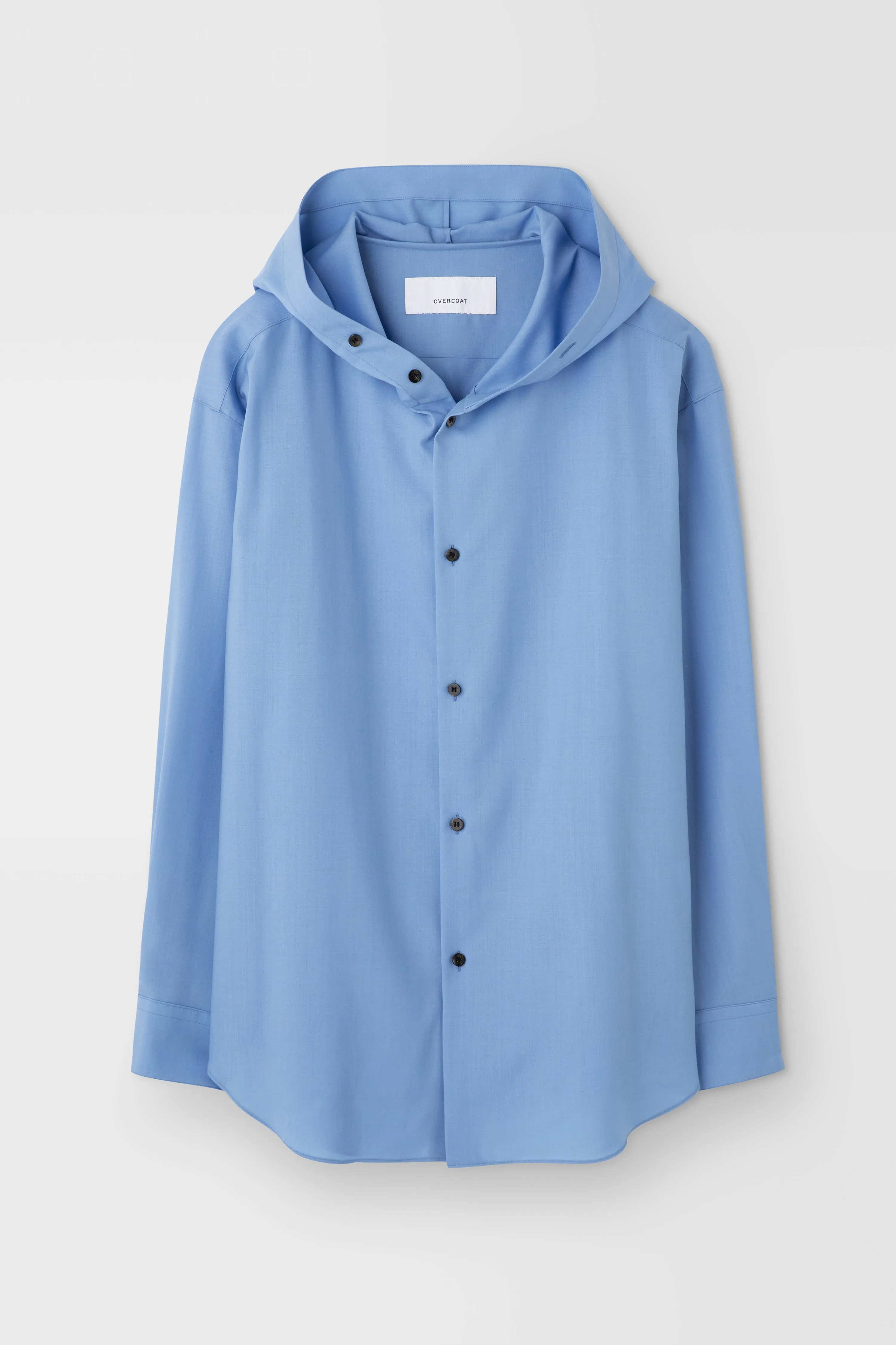 Classic Hooded Wool Shirt in Sky Blue