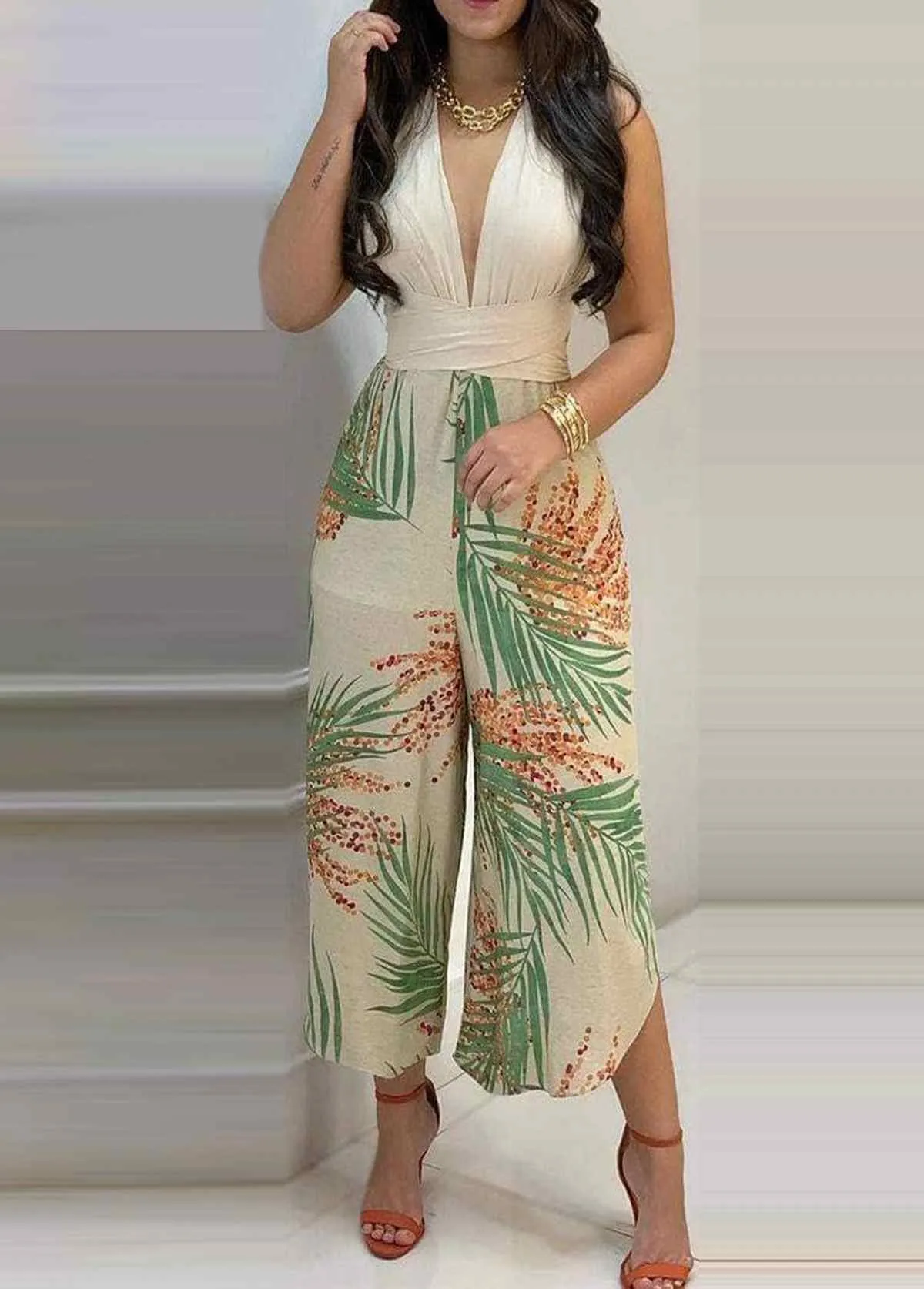 Crisscross Top &  Wide Leg Pants Set