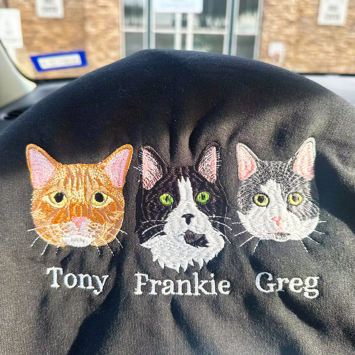 Custom Embroidered Cat Lover Sweatshirt or Hoodie, Personalized Unique Gift ideas for Cat Lovers