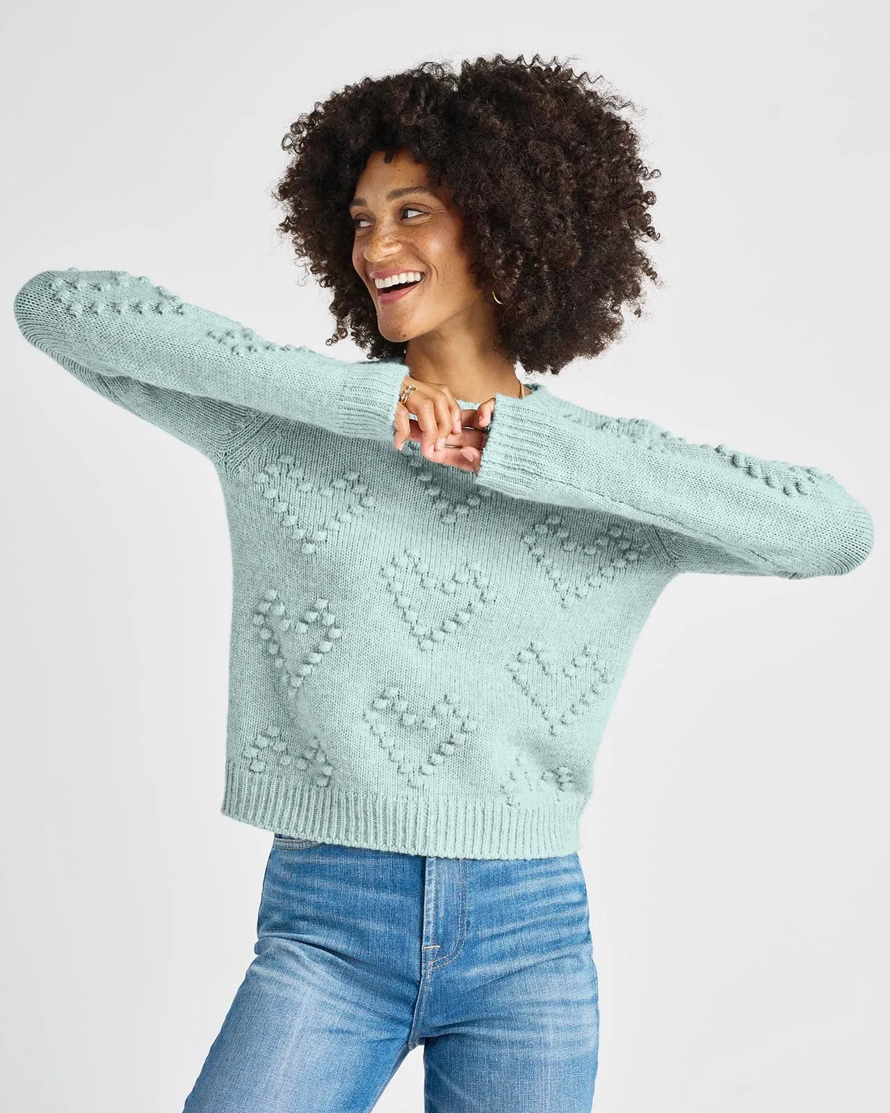 Daphne Bobble Heart Sweater