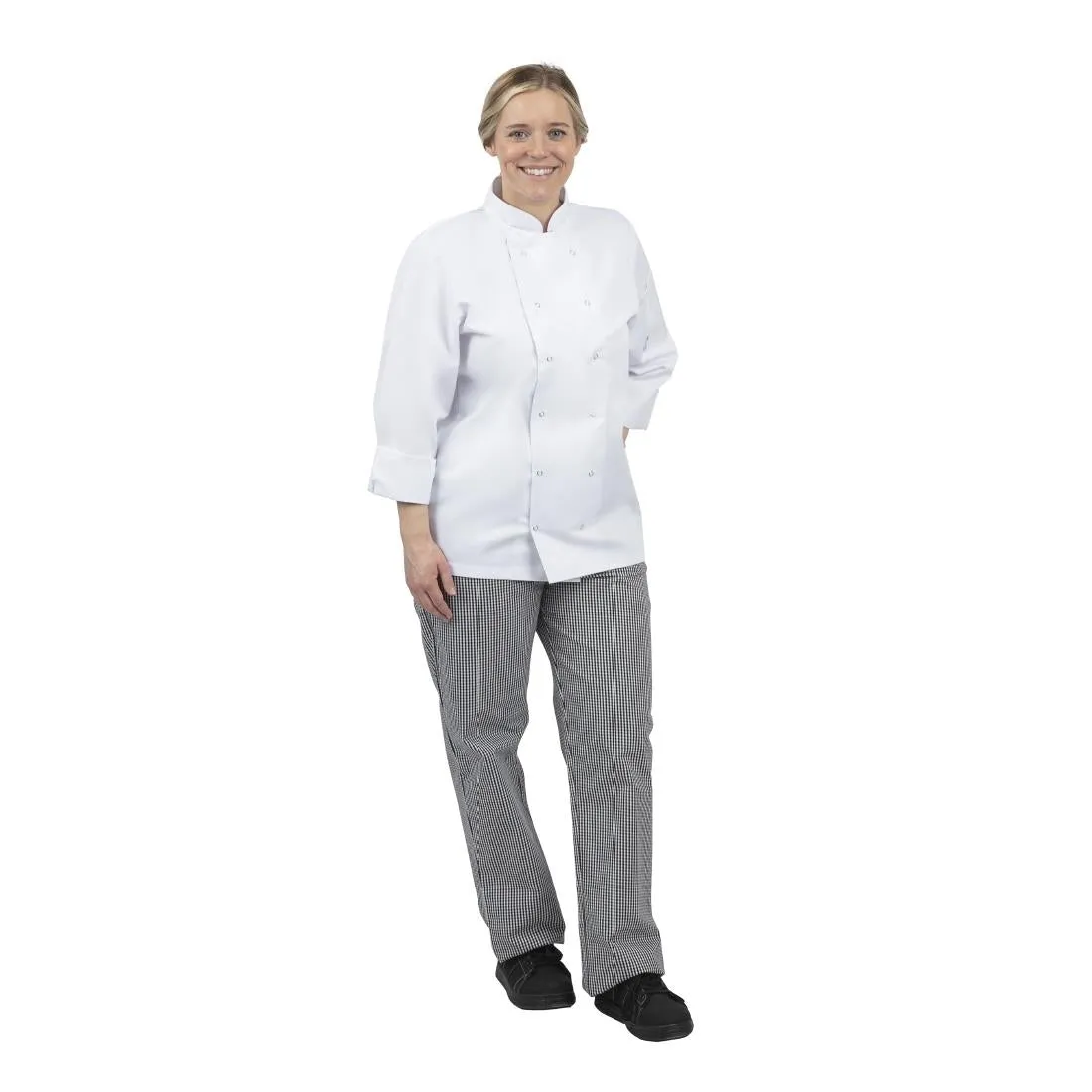 DL712-L Whites Unisex Vegas Chefs Trousers Black and White Check