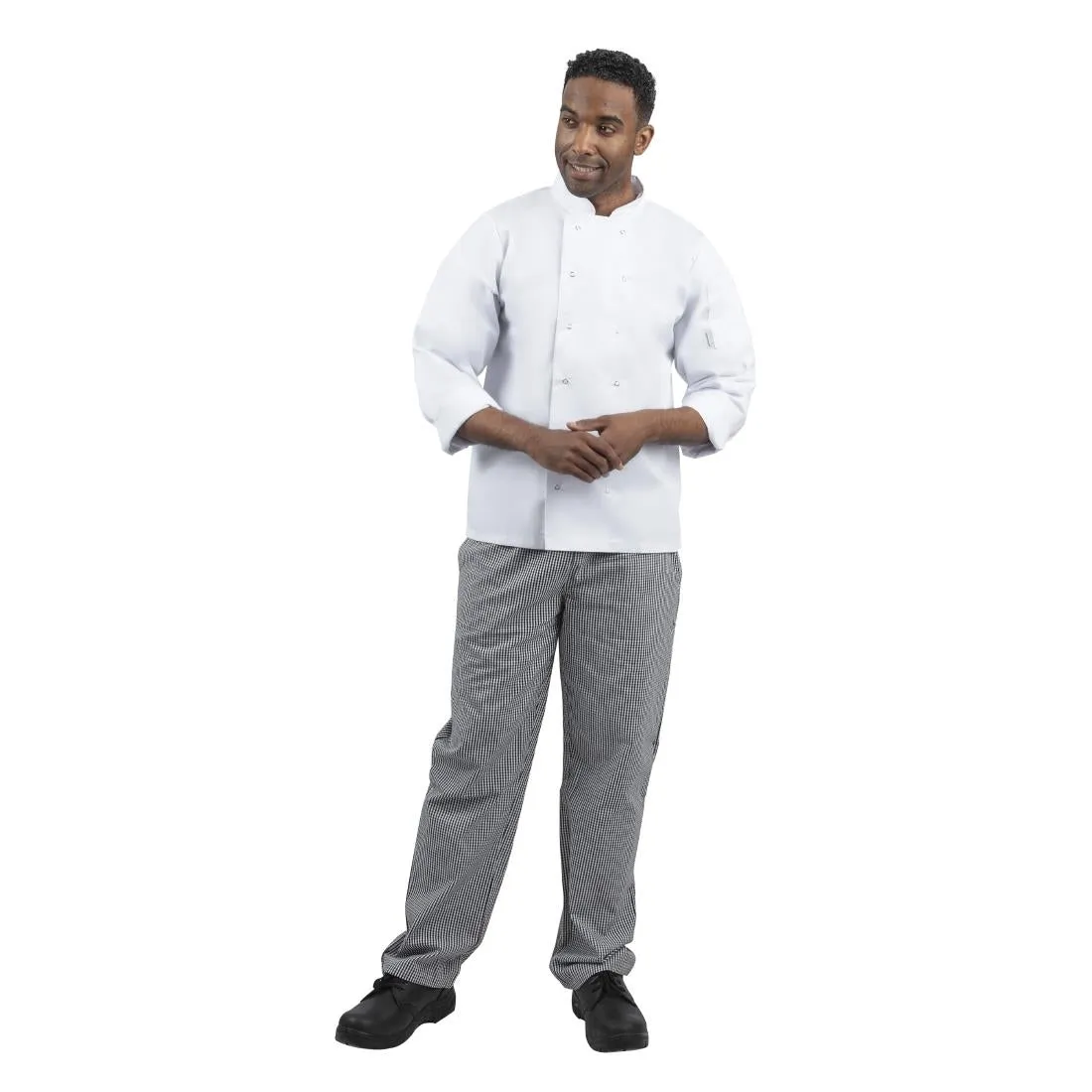 DL712-L Whites Unisex Vegas Chefs Trousers Black and White Check