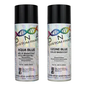 DNA PAINTS Helix Basecoat Spray Paint 350ml Aerosol Aqua Blue with Undercoat