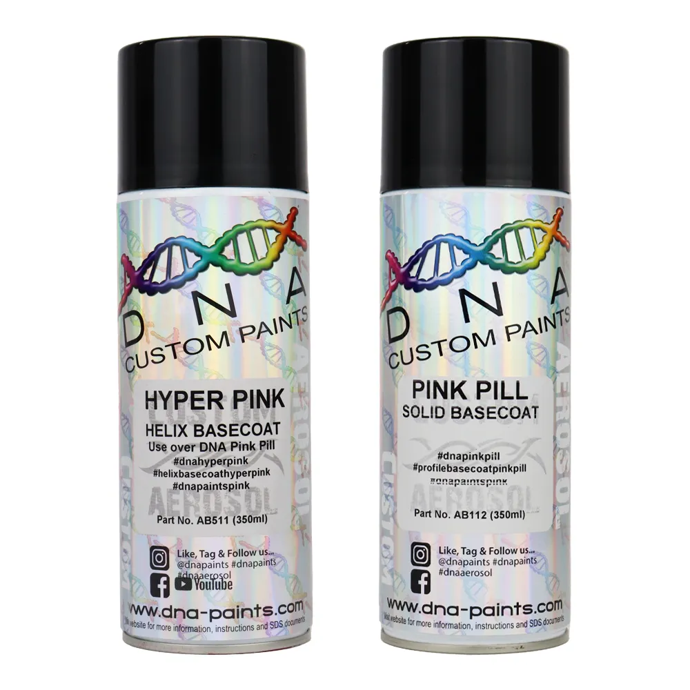 DNA PAINTS Helix Basecoat Spray Paint 350ml Aerosol Hyper Pink with Undercoat