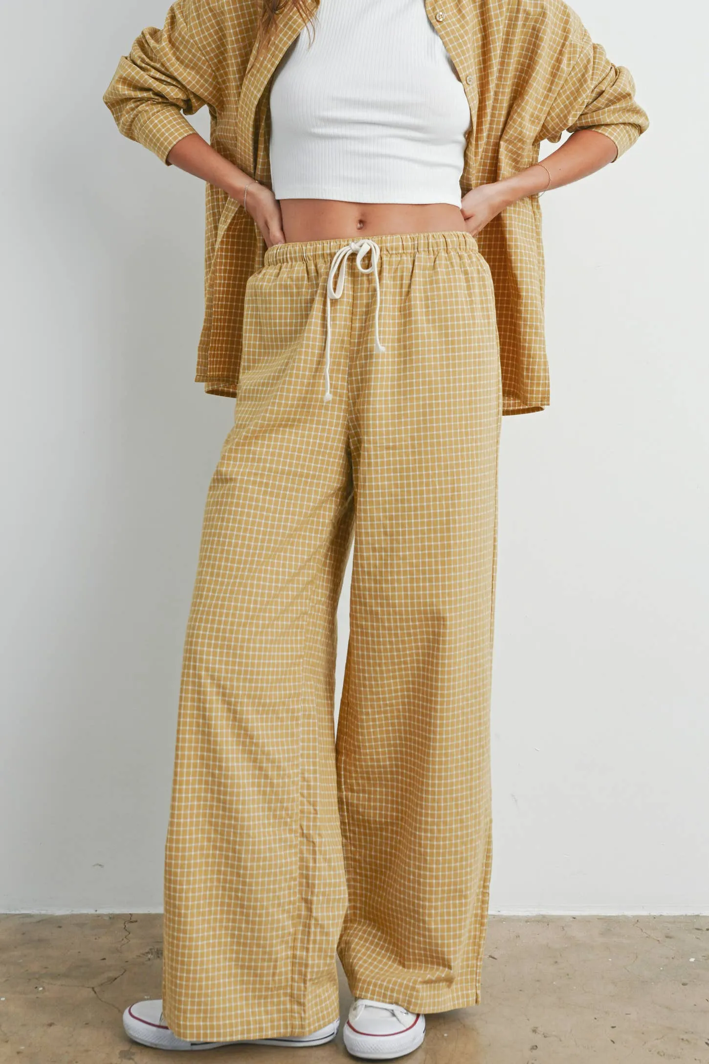 Drawstring Check Pants