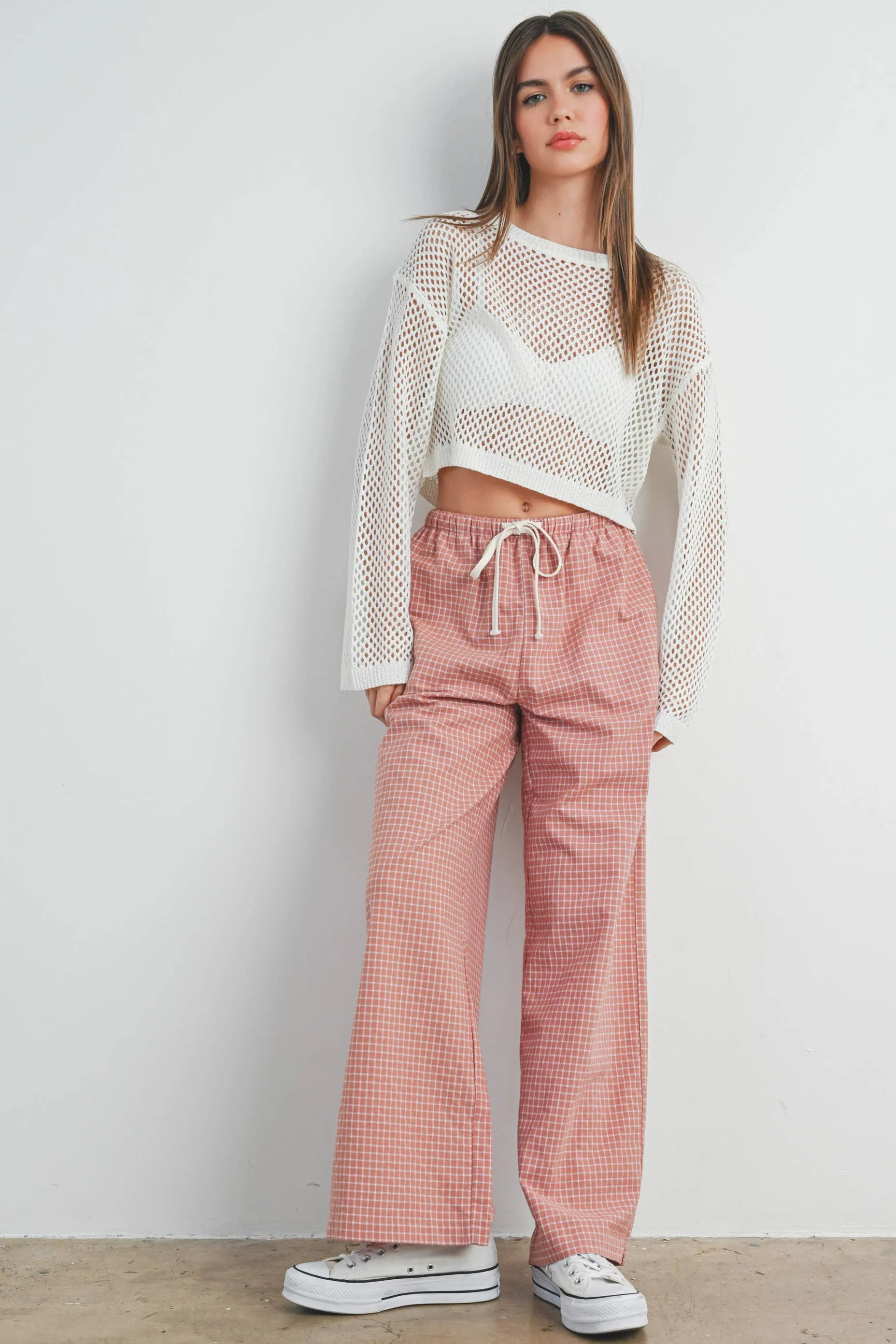 Drawstring Check Pants