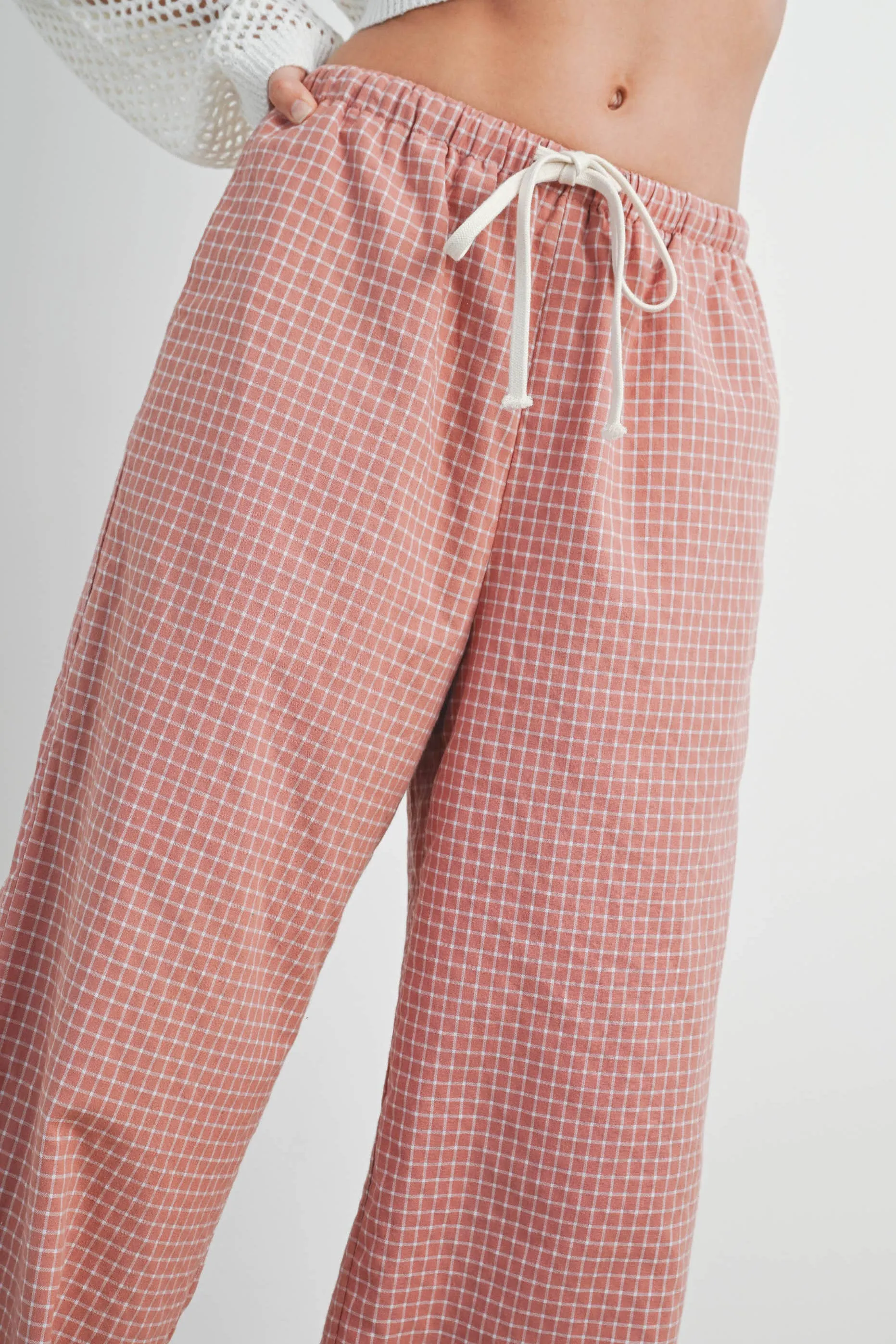 Drawstring Check Pants