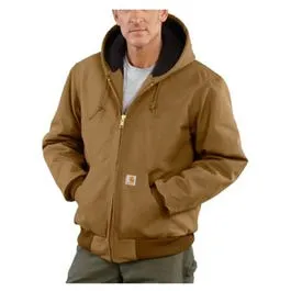 Duck Active Quilted Jacket With Hood, Flannel-Lined, Brown, XL