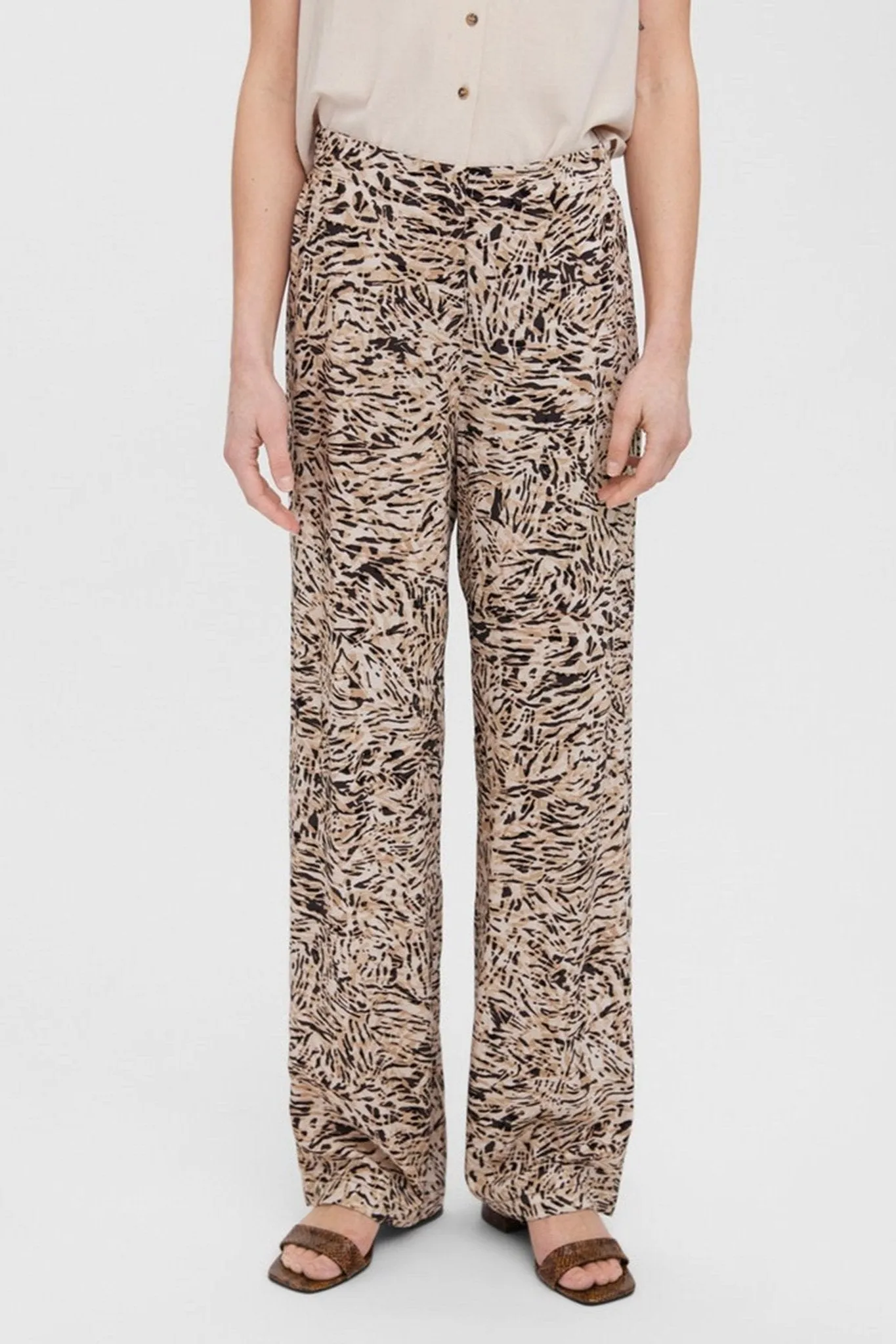 Easy Wide Trousers - White Pepper