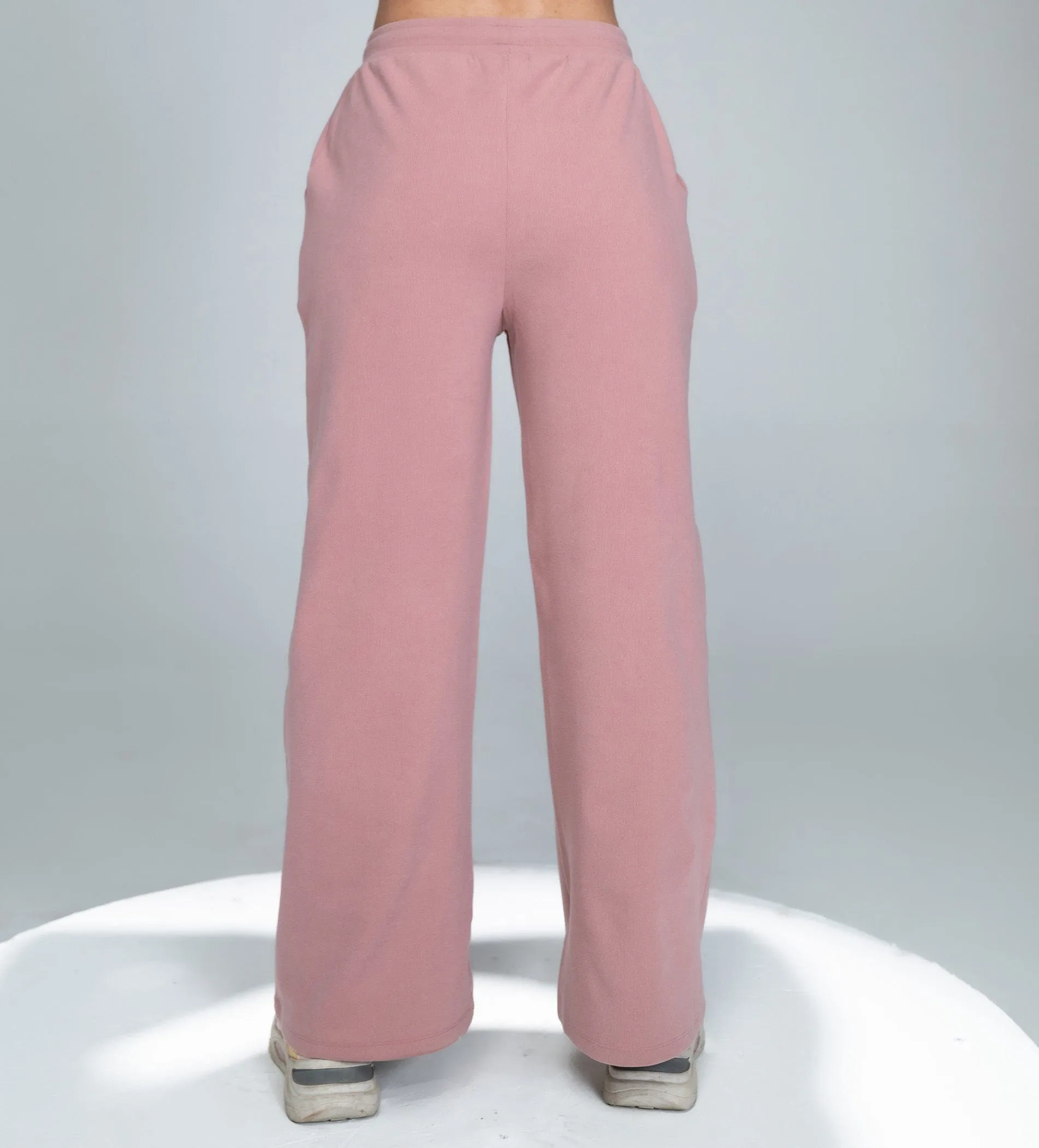 ELEGANT PREMIUM RIB KNIT WIDE LEG TRACKPANT