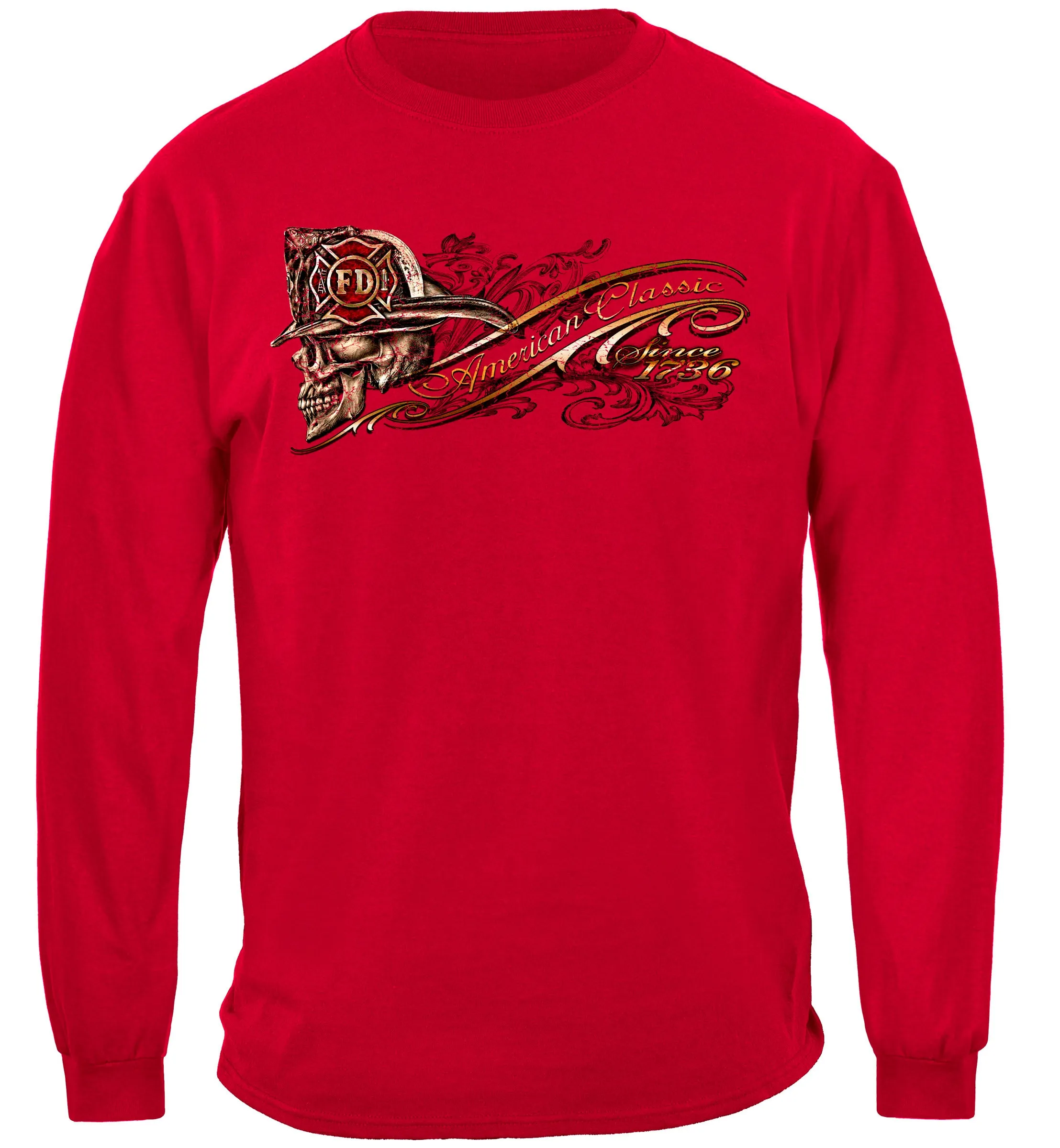 Firefighter Skull American Classic Long Sleeves