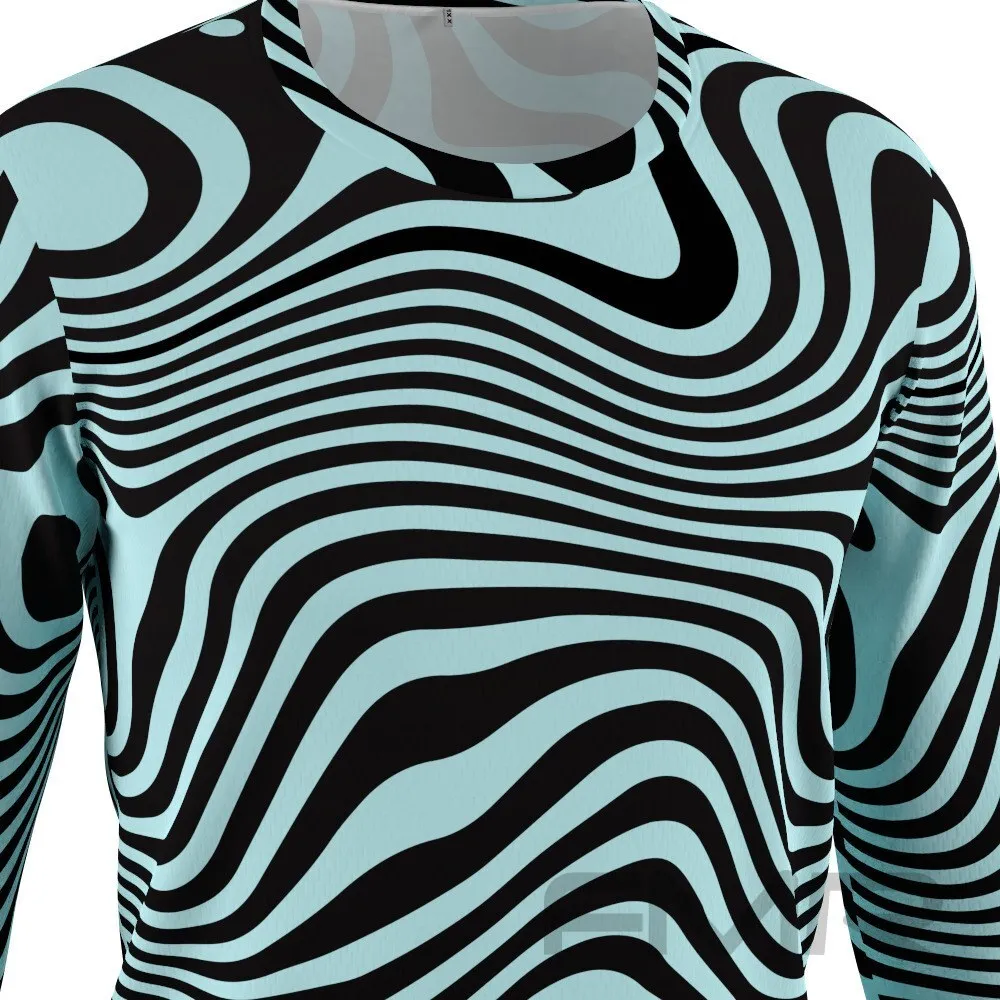 FMR Men's Light Blue Zebra Long Sleeve Shirt