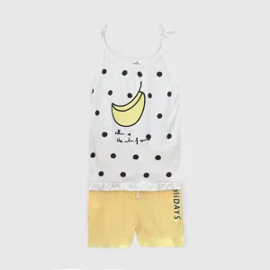 Girls Polka Dot Printed Soft Cotton Frill Suit