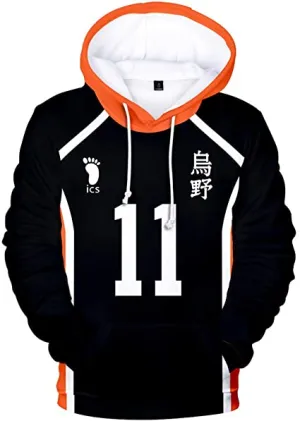 Haikyuu No.11 Tsukishima Cosplay Costumes Jersey Hoodie