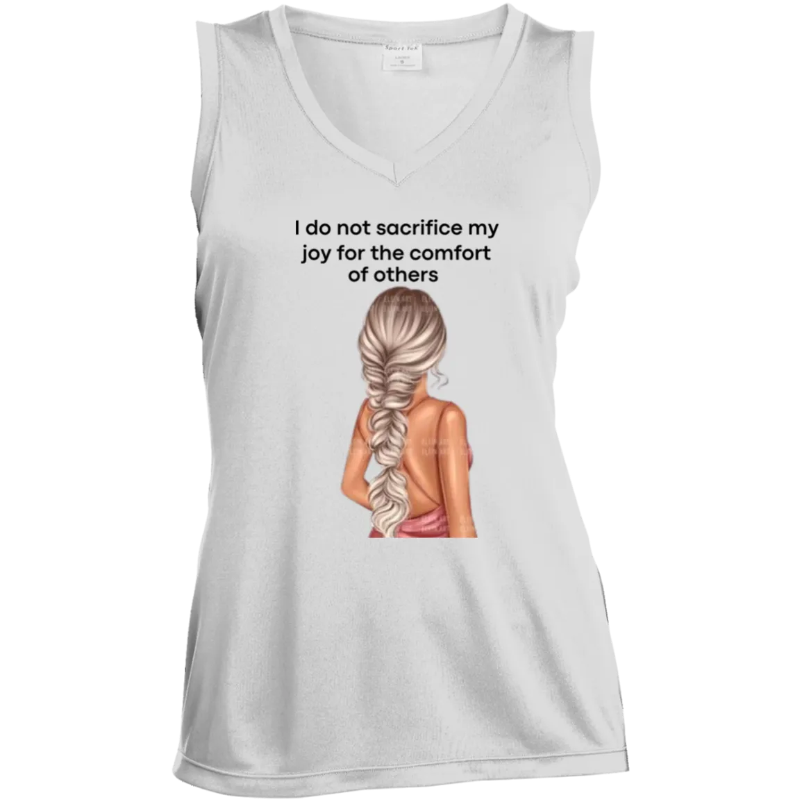 I Do Not Sacrifice My Joy Ladies' Sleeveless V-Neck Performance Tee