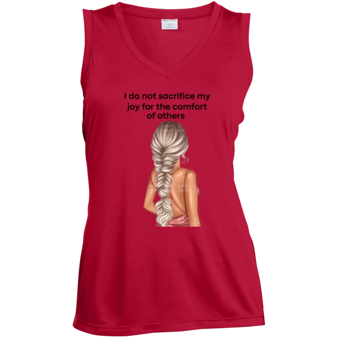 I Do Not Sacrifice My Joy Ladies' Sleeveless V-Neck Performance Tee