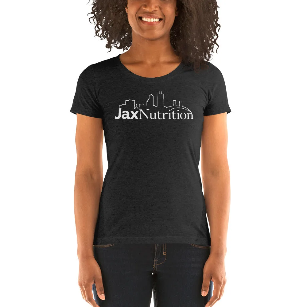 Jax Nutrition White Logo Ladies short sleeve t-shirt (Bella   Canvas 8413)