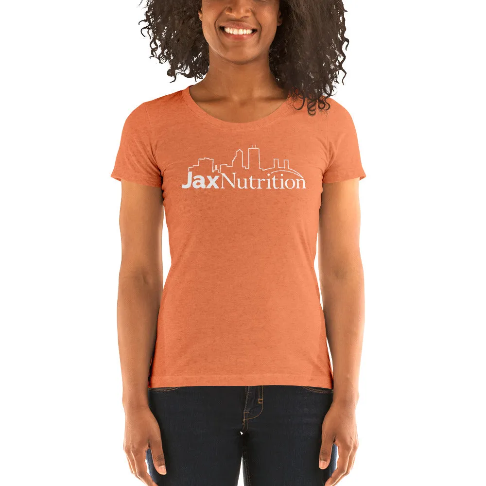 Jax Nutrition White Logo Ladies short sleeve t-shirt (Bella   Canvas 8413)