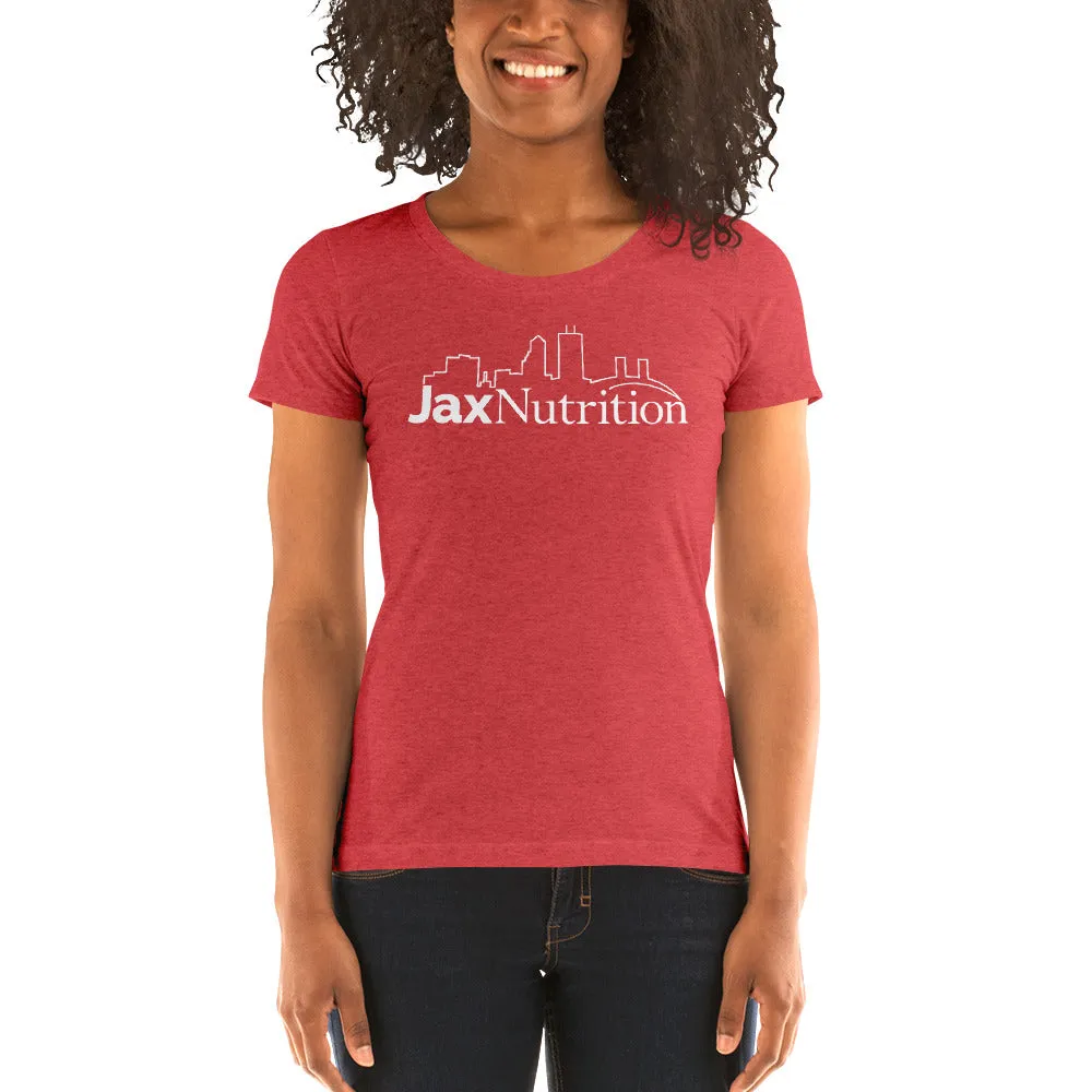 Jax Nutrition White Logo Ladies short sleeve t-shirt (Bella   Canvas 8413)